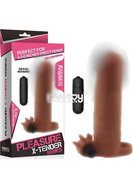 X-Tender Realistik Titreşimli Penis Kılıfı Melez Rengi
