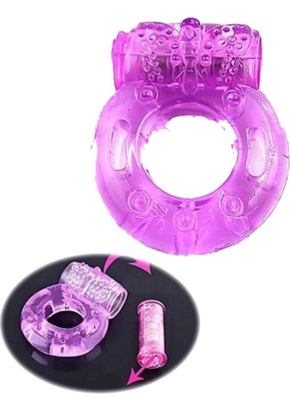 Pretty Love Kaliteli Silikon Titreşimli Penis Halkası Penis Yüzüğü - Mor