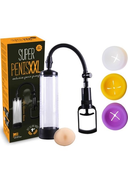 Pretty Love Penis XXL Penis Vakum Pompası + Realistik Vajina Giriş + 3 Adet Yedek Silikon Başlık