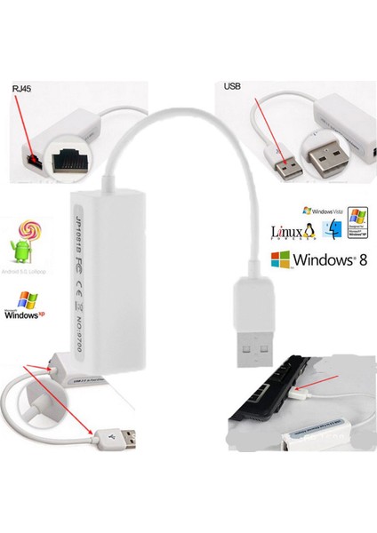 Usb Ethernet Çevirici Dönüştürücü İnternet Adaptörü
