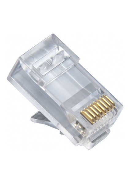 Whitecom 100 Adet Rj45 Jack Cat5 İnternet Kablo Kablosu Ucu Konnektör Connector