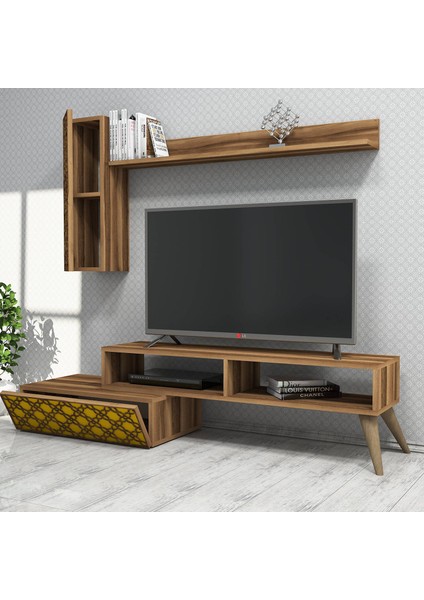 Variant Planet Tv Ünitesi - Ceviz / Sarı