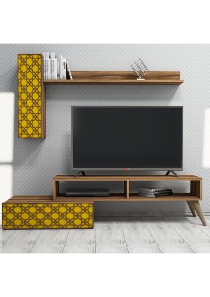 Variant Planet Tv Ünitesi - Ceviz / Sarı