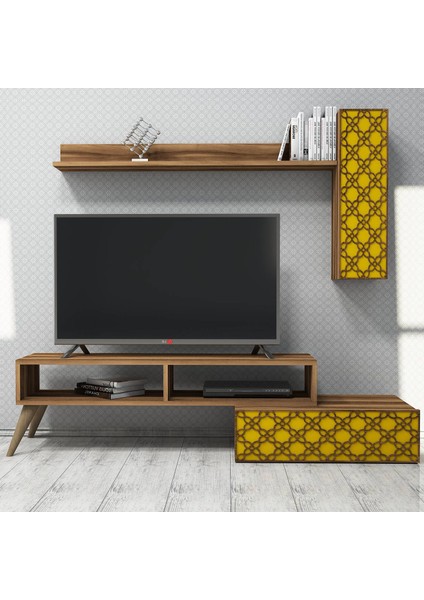 Variant Planet Tv Ünitesi - Ceviz / Sarı