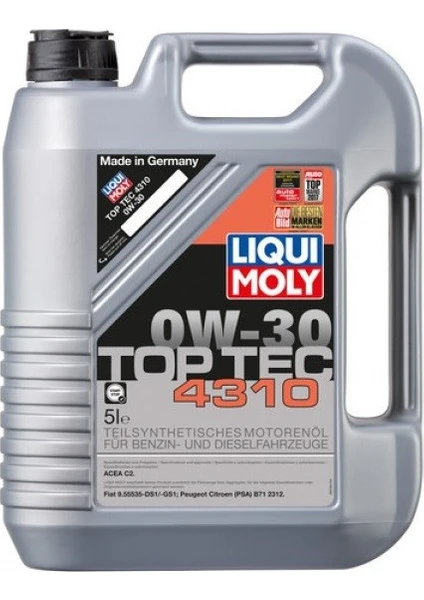 Liqui Moly Top Tec 4310 0W-30 5 Litre Motor Yağı ( Üretim Yılı: 2022 )