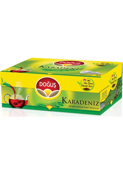 Karadeniz Bergamot Aromalı Demlik Poşet Çay 48'li 153 gr