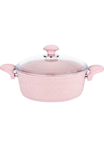 22 cm Granit Derin Tencere Pembe