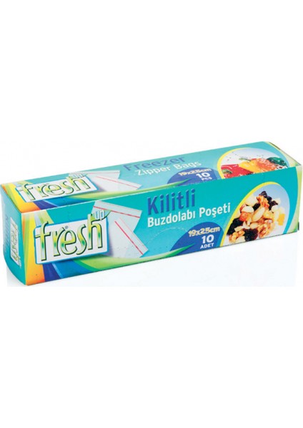 Kilitli Buz Dolabı Poşeti 19x25 10 Adetli Fresh-Up