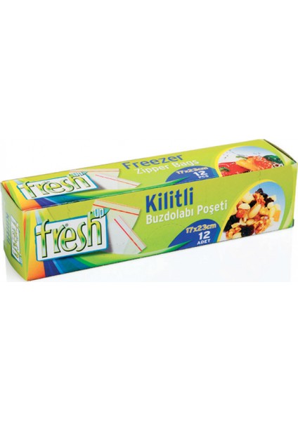 Kilitli Buz Dolabı Poşeti 17x23 12 Adetli Fresh-Up