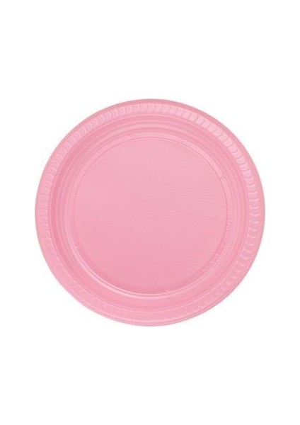 Plastik Tabak Pembe  22 cm 25 Adetli