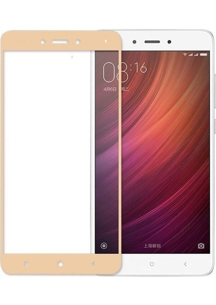 Xiaomi Redmi Note 4X Tam Kaplayan Fiber Nano Ekran Koruyucu Cam Altın