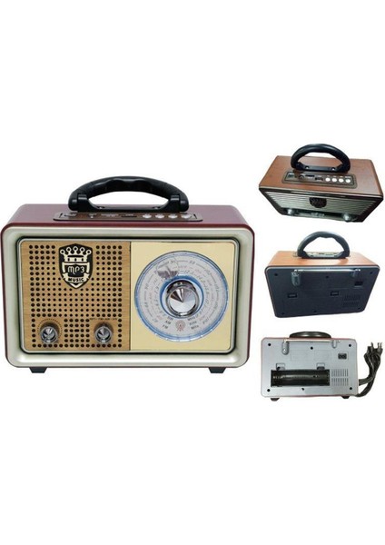 M110Bt Usb,Sd,Mp3,Bluetooth Şarjlı Nostaljik Radyo