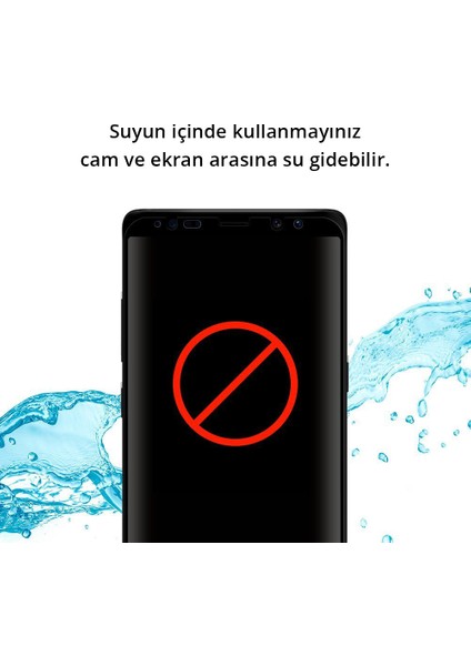 Samsung Galaxy Note 8 Kavisli Cam Ekran Koruyucu Tam Kaplayan GLAS.tR Slim Full Cover Black - 587GL22612