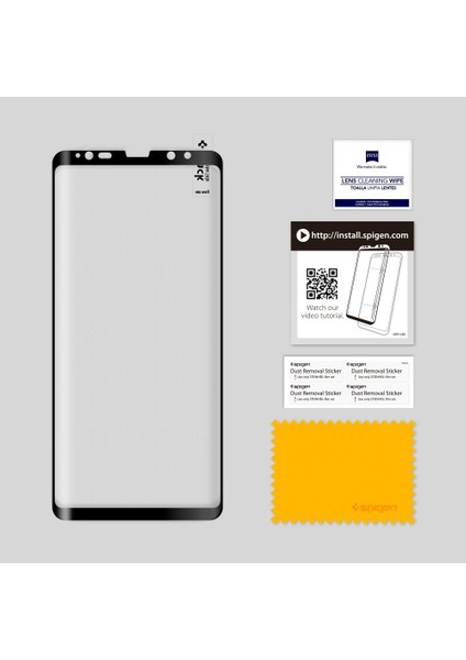 Samsung Galaxy Note 8 Kavisli Cam Ekran Koruyucu Tam Kaplayan GLAS.tR Slim Full Cover Black - 587GL22612