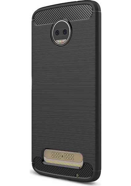 Motorola Moto Z2 Force Brushed Carbon Silikon Kılıf