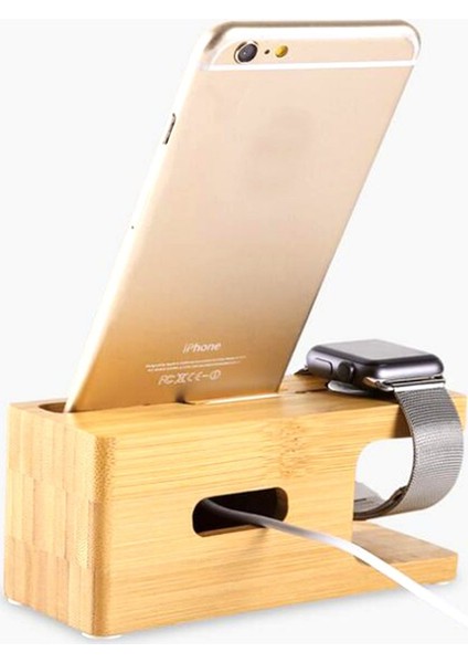 Apple Watch Ve iPhone İçin Bambu Masaüstü Dock Şarj Standı indirimleri