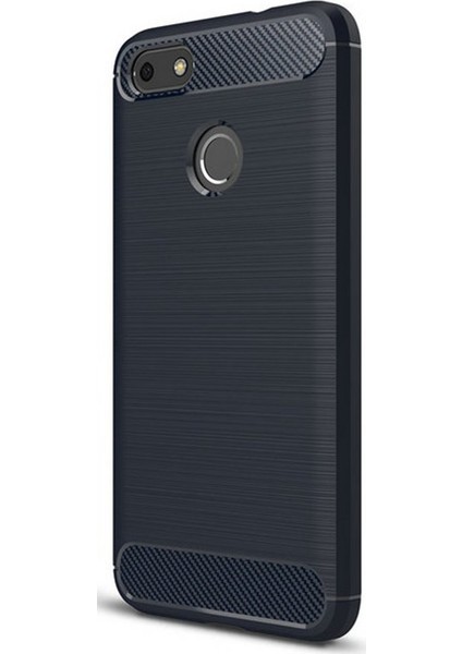 Huawei P9 Lite Mini Brushed Carbon Fiber Silikon Kılıf + Nano Esnek Cam