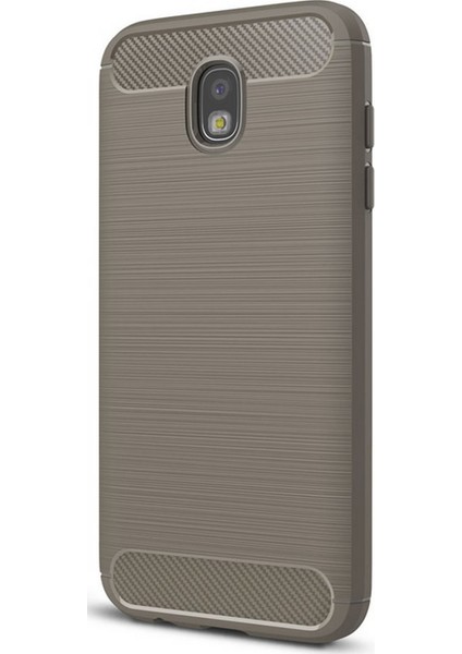 Samsung Galaxy J5 Pro J530 Brushed Carbon Silikon Kılıf + Tempered Cam