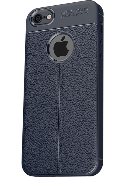 Apple iPhone 6/6S Leather Effect TPU Silikon Kılıf + Tempered Cam