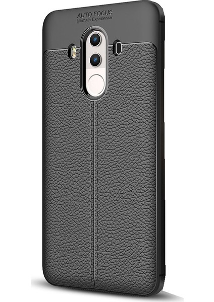 Huawei Mate 10 Pro Leather Effect TPU Silikon Kılıf + Tempered Cam