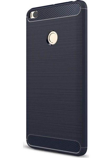 Xiaomi Mi Max 2 Brushed Carbon Fiber Silikon Kılıf + Tempered Cam