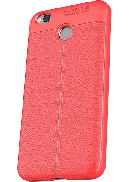 Xiaomi Redmi 4X Leather TPU Silikon Kılıf + Tempered Cam