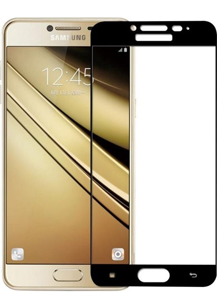 Samsung Galaxy C5 Pro Tam Kaplayan Tempered Glass Cam Koruma