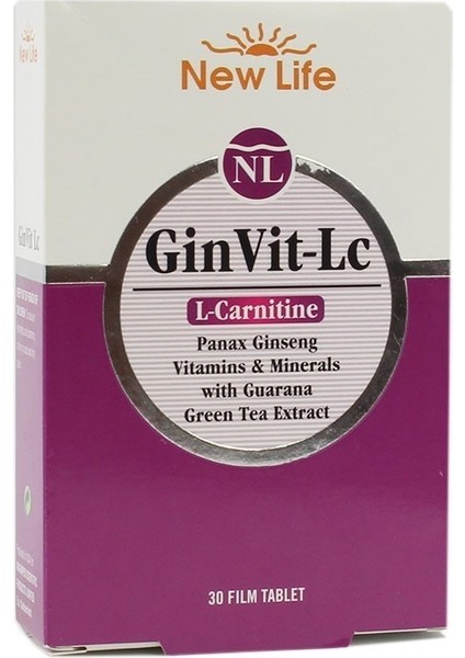 New Life GinVit-Lc L- Carnitine 30 Film Tablet