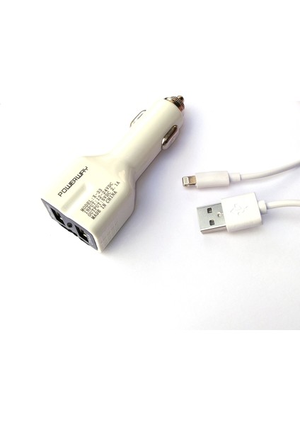 Usb Araç Şarj +Kablosu 2 Usb Çıkışlı