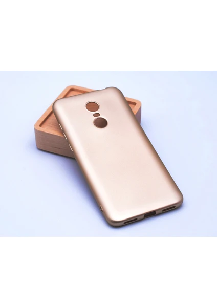 Case 4U Xiaomi Redmi 5 Plus Kılıf Klasik Mat Renkli Yumuşak Premier Silikon Altın