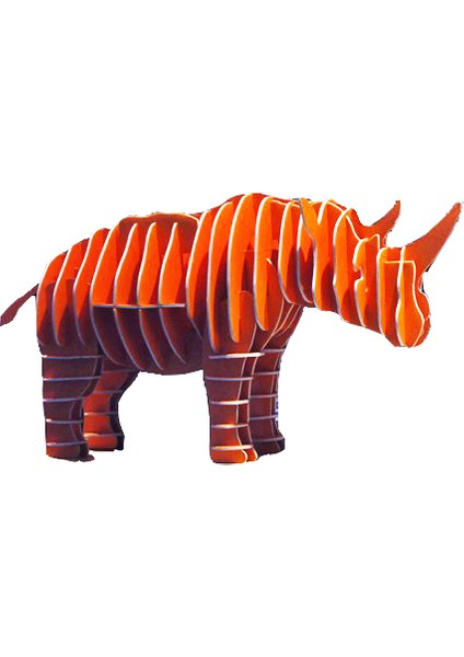 3D Hayvan Serisi Puzzle - Gergedan