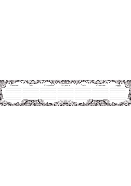 7.5 x 40 Klavye Önü Haftalık Blok-Mandala