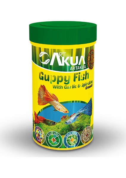 Art Aqua Guppy Fısh Wıht Spirulina Garlic 40 GR ( 500-800 mm )