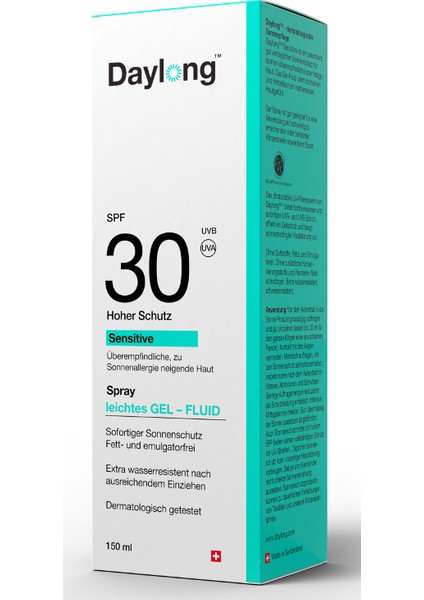 Sensitive Sıvı Jel Sprey Spf 30 150 ml Güneş Koruyucu