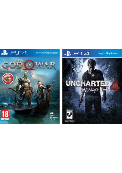 God Of War +  Uncharted 4 PS4 Oyun