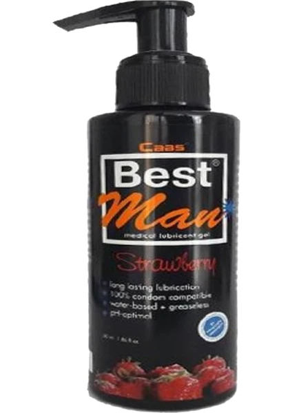 Cabs Bestman Büyük Boy Çilekli Güçlü Kayganlaştırıcı Jel 150Ml