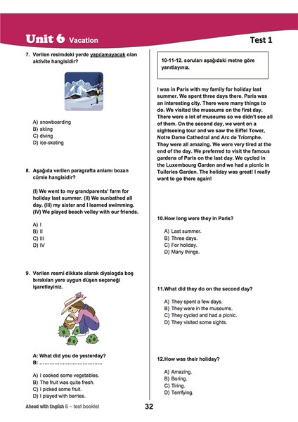 6 Sınıf Ahead With English Test Booklet (25)