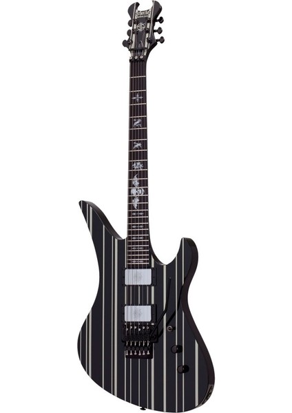 Synyster Custom FR Elektro Gitar (Gloss Black & Silver Pin Stripes)