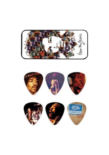 Jimi Hendrix Hear My Music 6lı Pena Seti (Medium)