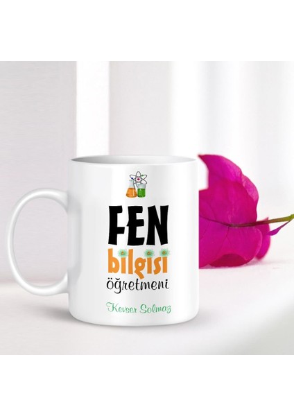 Kişiye Özel Mesleki Fen Bilgisi Öğretmeni Beyaz Kupa Bardak - 001