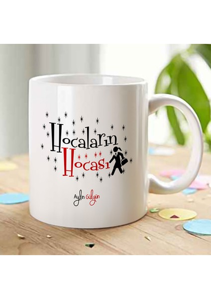 Kişiye Özel İsim Yazılı Hocaların Hocası Beyaz Kupa Bardak - 1-2