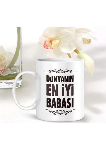 Kişiye Özel İsim Yazılı Beyaz Kupa Bardak (Babalar Günü Temalı) 005