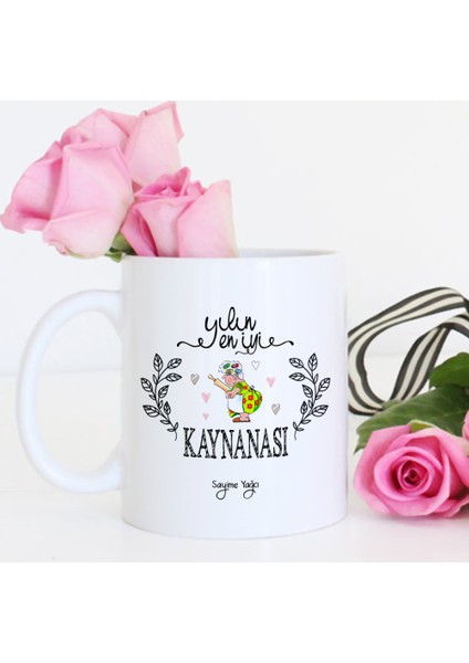 Kişiye Özel Yılın En İyi Kaynanası Beyaz Kupa Bardak