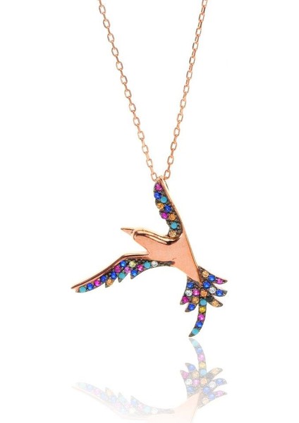 Renkli Taşlı Martı Kolyesi Sgtl6242