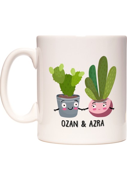 Kaktüs Sevgiliye Özel Kişiye İsme Özel Kupa Bardak