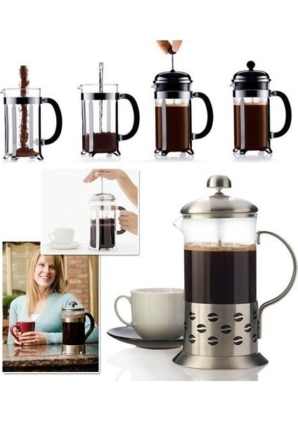 French Press Bitki Çayı Ve Kahve Demliği