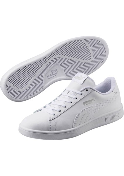 Puma Smash V2 L Beyaz Beyaz Erkek Deri Sneaker