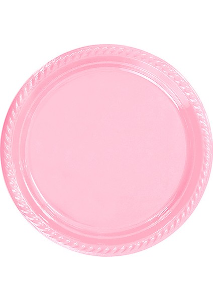 Elitetime Tabak Plastik Yuvarlak 22 Cm Pembe