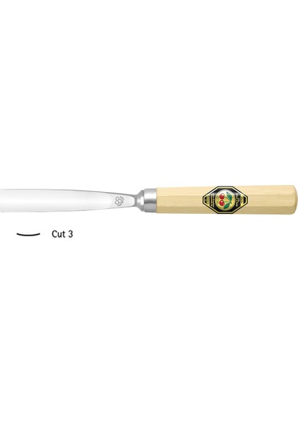 Two Cherries Düz Oluklu Ağız Oyma Iskarpelası Cut3 10 mm