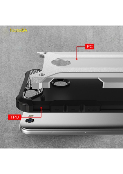 Xiaomi Redmi Note 5A Kılıf Rugged Armor Siyah